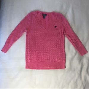 RALPH LAUREN Sweater 100% Cotton V Neck